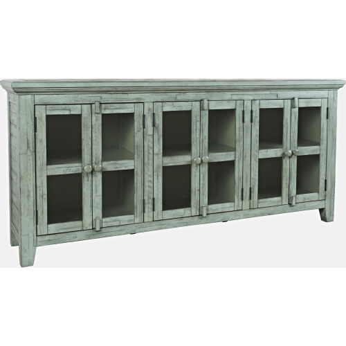 Rustic Shores 70" Sideboard Cabinet in Distressed Blue Wood